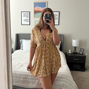 Natural Life Flowy Babydoll Dress with Pockets